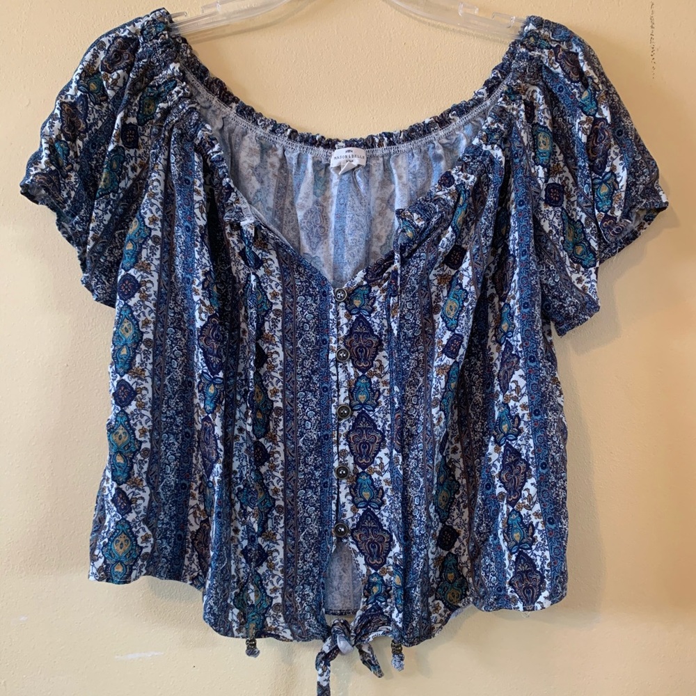 Button Up Front Tie Mason & Bella Top